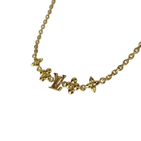 LOUIS VUITTON Gold Monogram Necklace - Picture 2 of 8